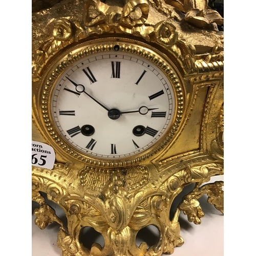 365 - Gilt metal mantle clock A/F - CLOCKS AND WATCHES ARE NOT TESTED