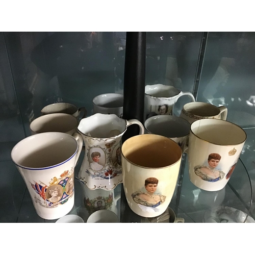 371 - Large qty of various commemorative mugs and jugs approx 20 - some A/F