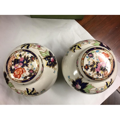 385 - 2 x Masons lidded pots in the 