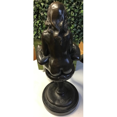 395 - Unusual risque bronze nude figure