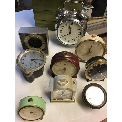 408 - Qty of vintage alarm clocks - CLOCKS AND WATCHES ARE NOT TESTED