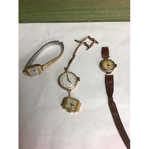 451 - 4 x Gold cased ladies watches - WATCHES AND CLOCKS ARE NOT TESTED