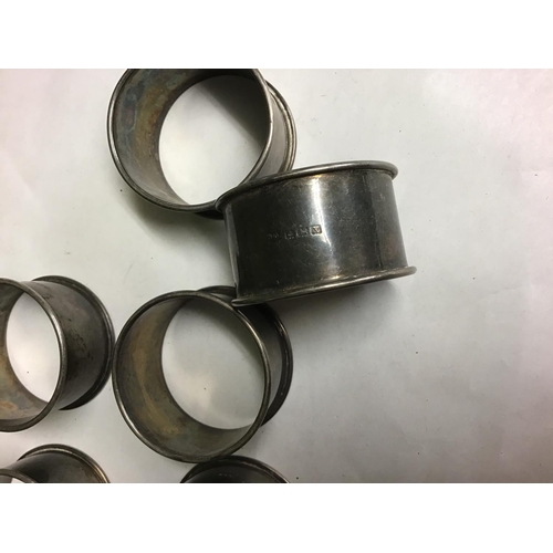 452 - 6 x Hallmarked silver napkin rings