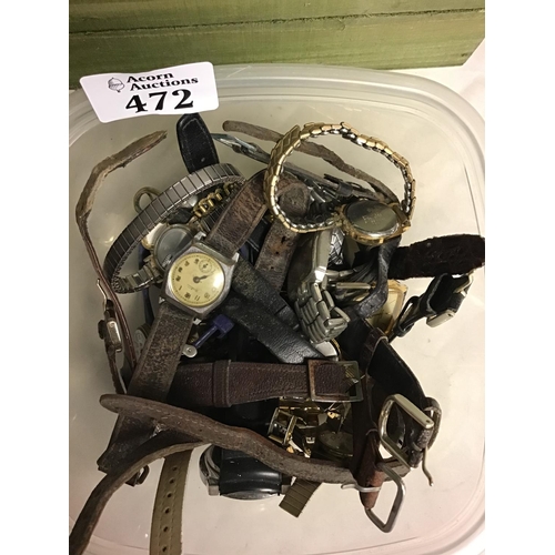 472 - Box of mixed gents and ladies watches Approx 25 - WATCHES AND CLOCKS ARE NOT TESTED