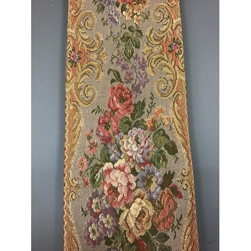 493 - Ornate vintage tapestry bell pull with gilt fittings