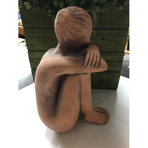 509 - Very nice unusual signed terracotta nude figure by D.J. Scaldwell