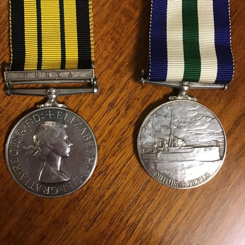 52 - Naval medal from HMS Centurian (Sunk in 1944) and Africa Medal