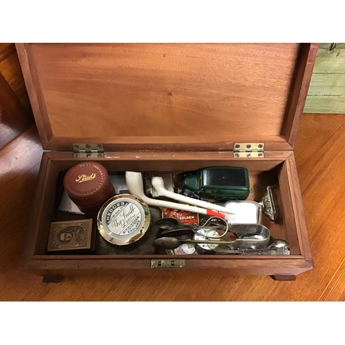 82 - Wooden box of interesting items