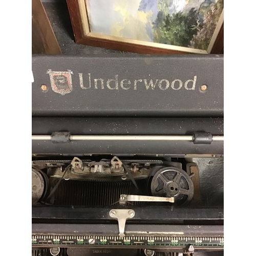 88 - Vintage Underwood typewriter with book - COLLECTION ONLY