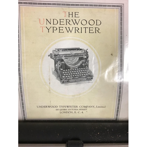 88 - Vintage Underwood typewriter with book - COLLECTION ONLY