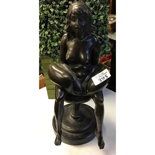 395 - Unusual risque bronze nude figure