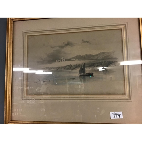 417 - Framed & Glazed lithograph entitled 