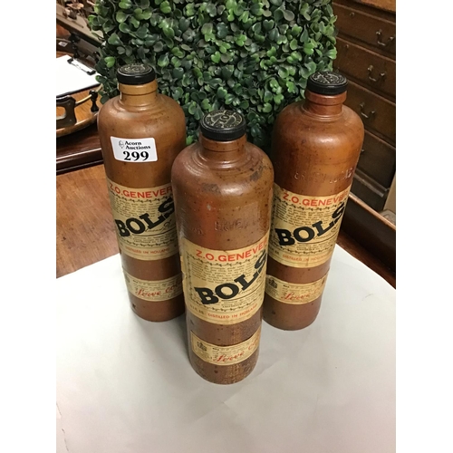 299 - 3 x Vintage stone BOLS bottles