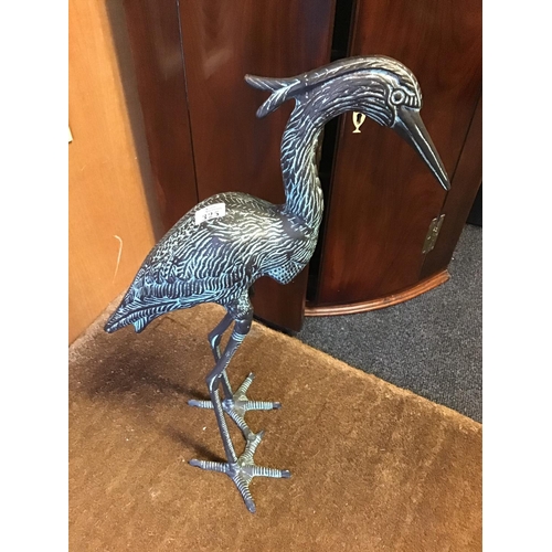 325 - Metal garden Heron - Overall height 28 inches