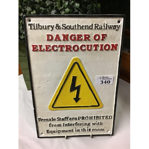 340 - Modern metal Railway sign