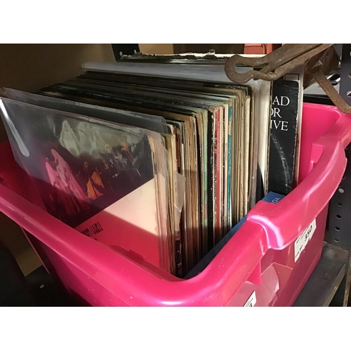 343 - Box of LPs Approx 65 inc Beatles etc and case of singles Approx 44 - COLLECTION ONLY