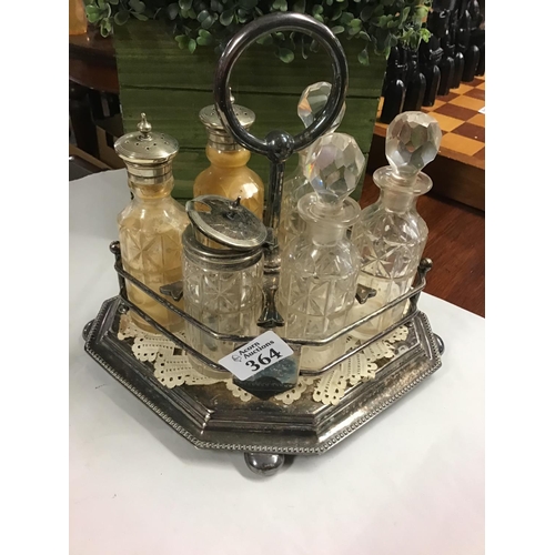 364 - Vintage plated condiment set