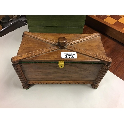 373 - Wooden jewellery box with qty of watches inside - CLOCKS AND WATCHES ARE NOT TESTED