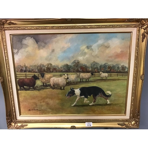 378 - Framed original oil by Elizabeth Ansell dated 1990 - 29 inches Wide x 23 inches High