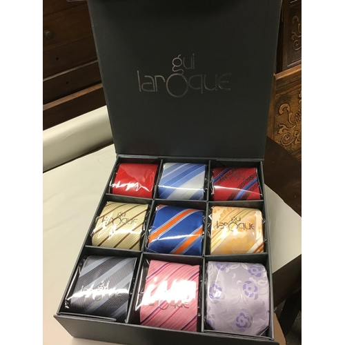 259 - Boxed set of Gui Laroque assorted gents new ties