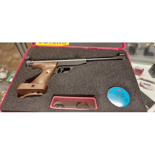 465A - Cased good quality .177 calibre competition air pistol