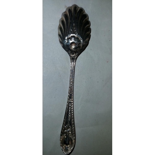 563 - Decorative set of tea spoons and tongs marked W&HS Limited