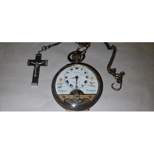 572 - Early gents French 8 day pocket watch ANCRE - WATCHES AND CLOCKS ARE NOT TESTED