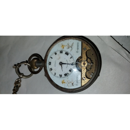 572 - Early gents French 8 day pocket watch ANCRE - WATCHES AND CLOCKS ARE NOT TESTED