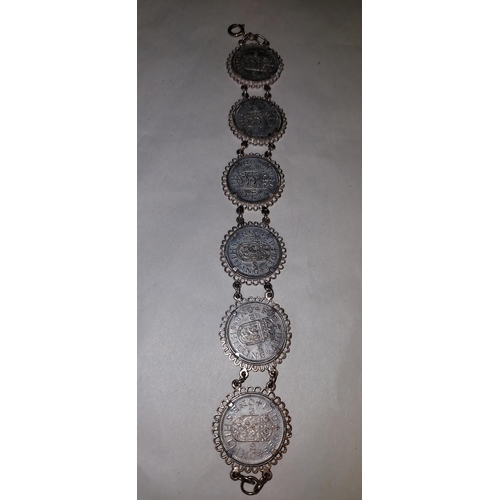 625 - Ladies bracelet made of shillings