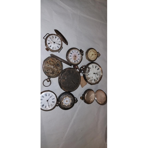 626 - 13 x Mixed pocket watches in various conditions inc The Plan watch made in Neuchatel - Some silver -... 