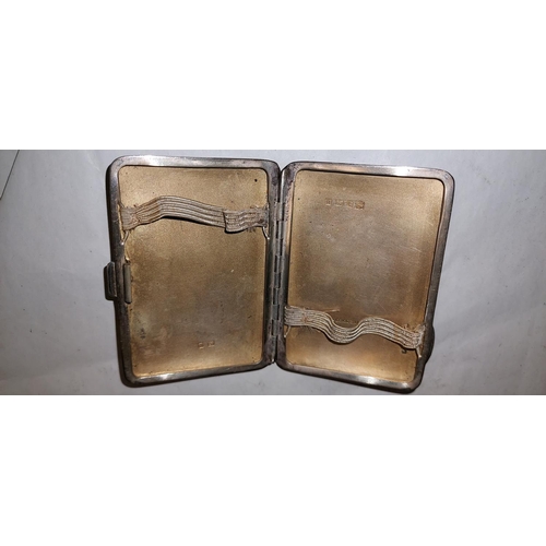 630 - Silver cigarette case, Initialled on front and in used condition