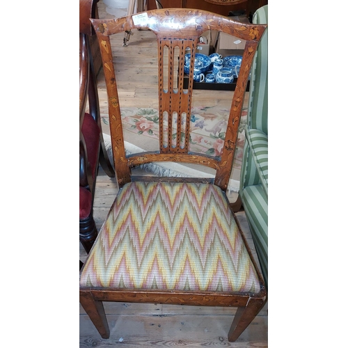 646 - Single chair with inlay - COLLECTION ONLY