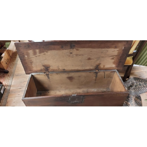 649 - Very early wooden chest - Approx 42 inches in length x 15 inches Deep x 18 inches in Height - COLLEC... 