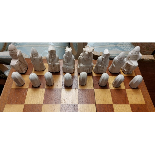 654 - Chess set with spare pieces