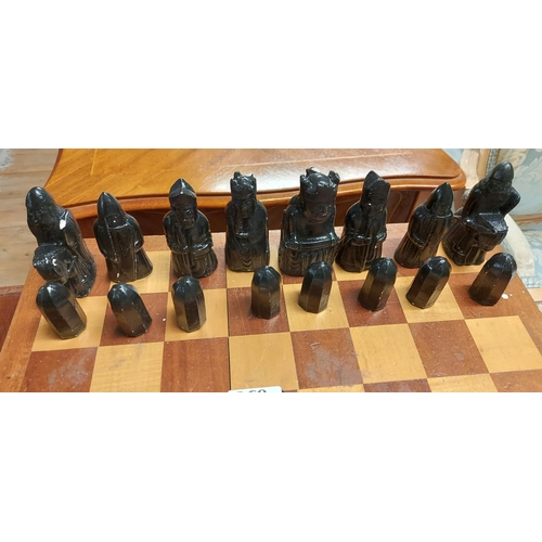 654 - Chess set with spare pieces