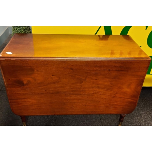 665 - Very nice early drop leaf table on casters - COLLECTION ONLY