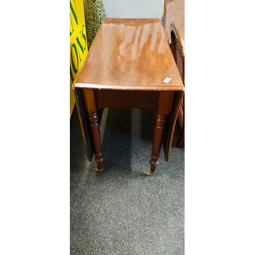 665 - Very nice early drop leaf table on casters - COLLECTION ONLY