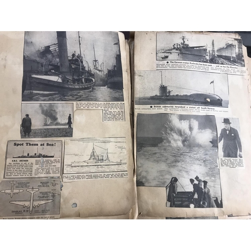 182 - Vintage scrap album of WW11 Naval & Airforce interesting cuttings