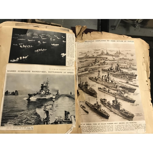 182 - Vintage scrap album of WW11 Naval & Airforce interesting cuttings