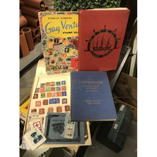 197 - Qty of vintage stamp albums etc