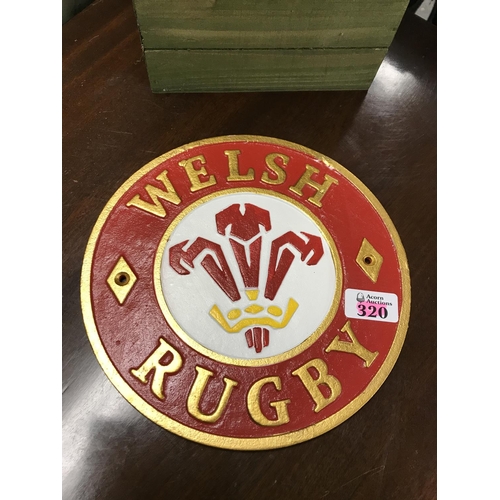 320 - Modern metal Welsh Rugby plaque