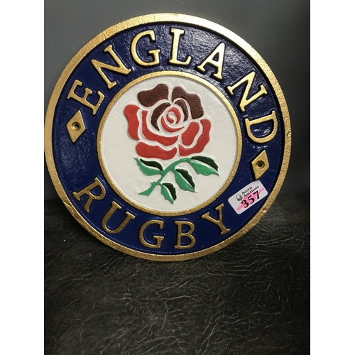 357 - Modern metal England Rugby plaque