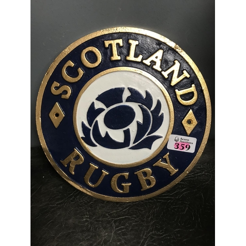 359 - Modern metal Scotland Rugby plaque