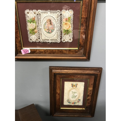 377 - 2 x Framed & Glazed Victorian cards