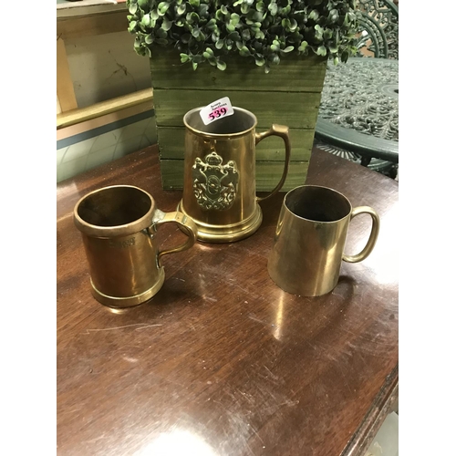 539 - 3 x Early tankards