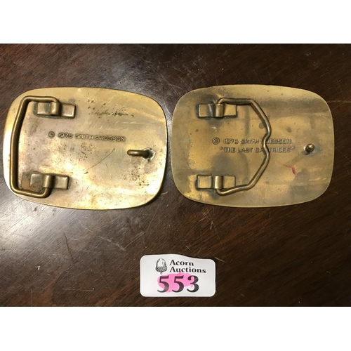 553 - 2 x Lovely brass buckles