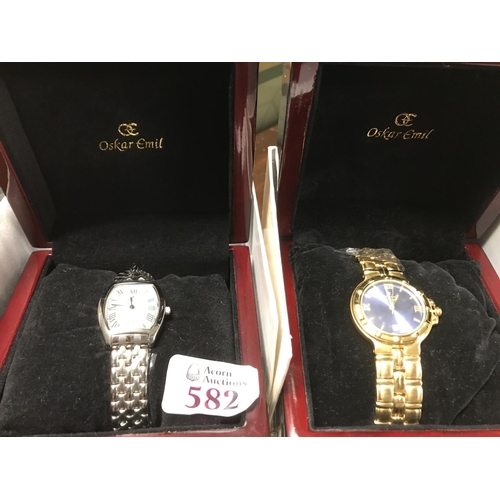 582 - 4 x New boxed watches - WATCHES AND CLOCKS ARE NOT TESTED