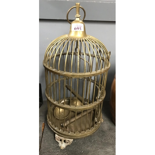 605 - Brass bird cage