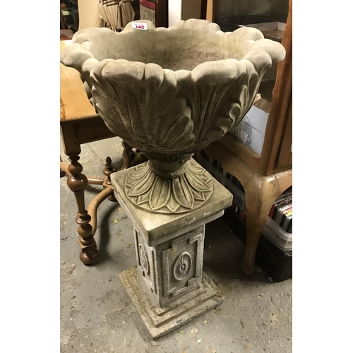 662 - Lovely large garden planter on a plinth overall height 3 feet - COLLECTION ONLY OR ARRANGE YOUR OWN ... 