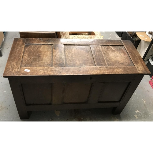 721 - Early oak chest - Length 3ft 10 inches x 2ft 3 inches height x depth 1ft 8 inches - COLLECTION  OR A... 